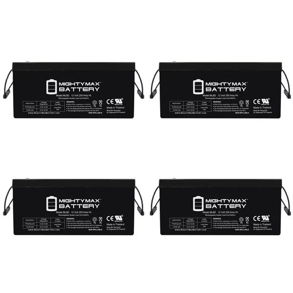 12V 250Ah SLA Battery Replaces Haulpak CFA-21 80-83 935CCA - 4PK, Mighty Max Battery, Mfr#: MAX3892146